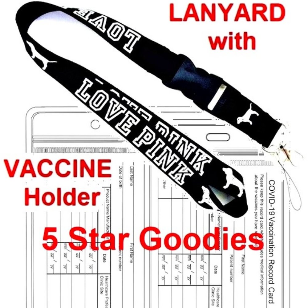 VICTORIA'S SECRET LOVE PINK LANYARD with VACCINE HOLDER